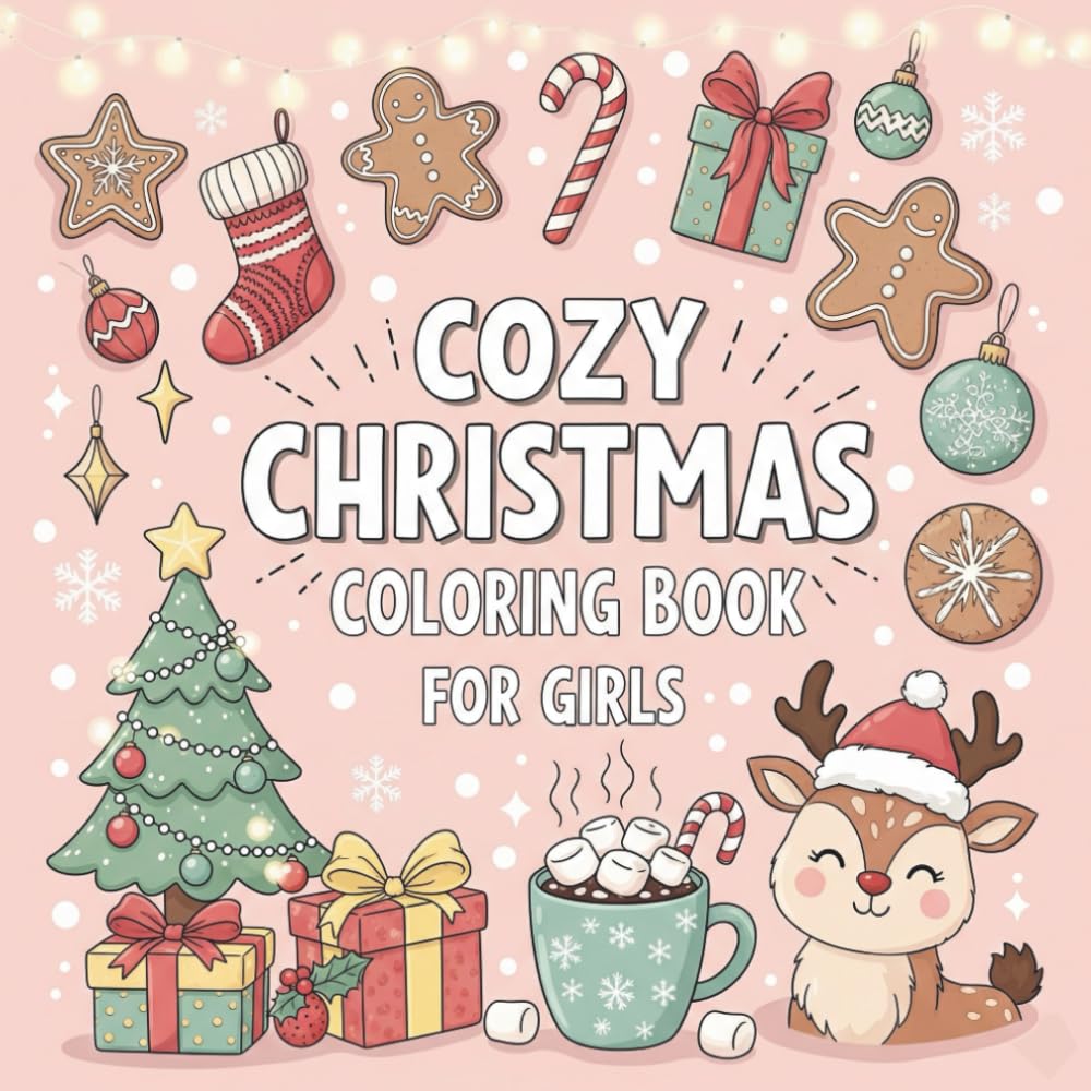 Cozy Christmas Coloring Book for Girls: 50 Cute & Festive Holiday Designs | Fun Christmas Coloring Pages for Kids & Adults | Perfect Holiday Activity... Spark Creativity & Celebrate Christmas Magic. baixar livro de graça
