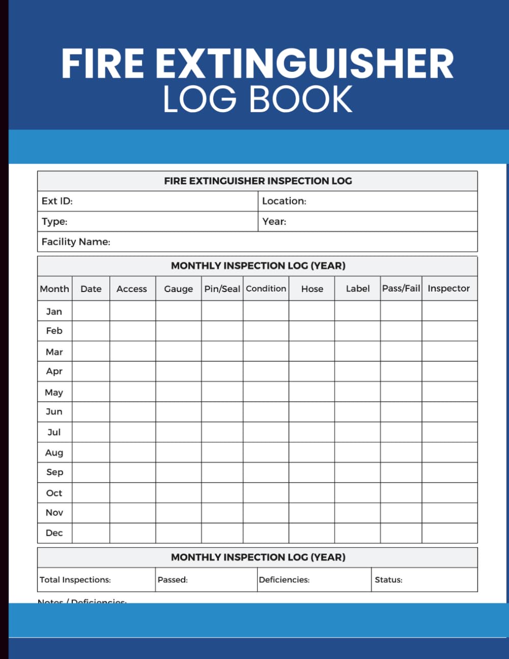 Fire Extinguisher Log Book: Manage Inspection Records, Maintenance Logs, Testing Dates, and Equipment Details for Commercial Facilities and Safety Personnel baixar o livro de graça