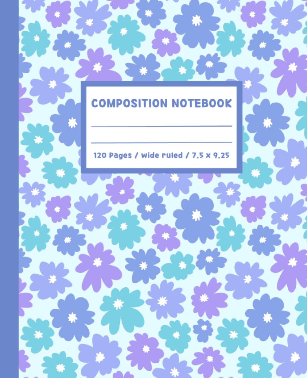 Wide Ruled Composition Notebook: Bright Blue Floral Aesthetic Journal | Cute School Supplies for Teen Girls baixar livro de graça