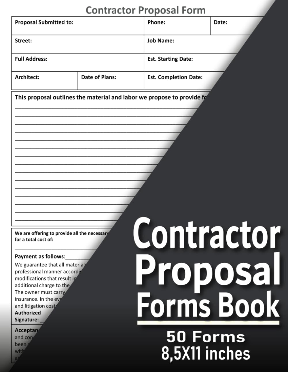 Contractor Proposal Forms Book: Contractor Estimate Book | Job Cost Tracking for Construction, Remodeling, Renovation and Handyman Projects | 50 Forms | Large 8.5 x 11 Inches baixar o livro de graça
