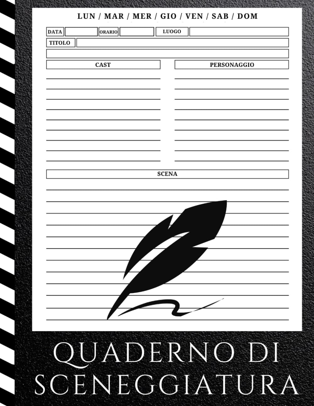 ler totalmente Quaderno di sceneggiatura: diario di scrittura della sceneggiatura per tenere traccia di data, ora, luogo, titolo, cast, personaggio, scena, regalo... 8.5" x 11", 120 pagine (Italian Edition)