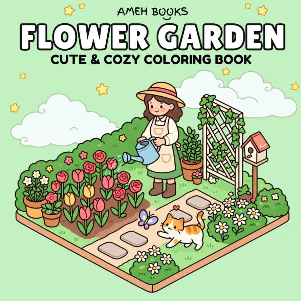 Flower Garden: Cute & Cozy Coloring Book for Adults and Teens Featuring Charming Garden Scenes & Simple Designs for Relaxation baixar livro de graça