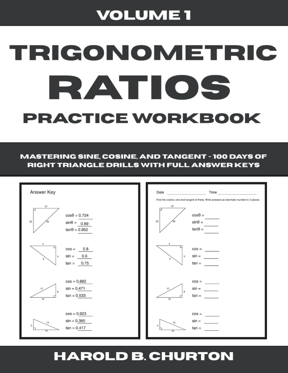 capítulo por capítulo baixar Trigonometric Ratios Practice Workbook: Mastering Sine, Cosine, and Tangent - 100 Days of Right Triangle Drills with Full Answer Keys