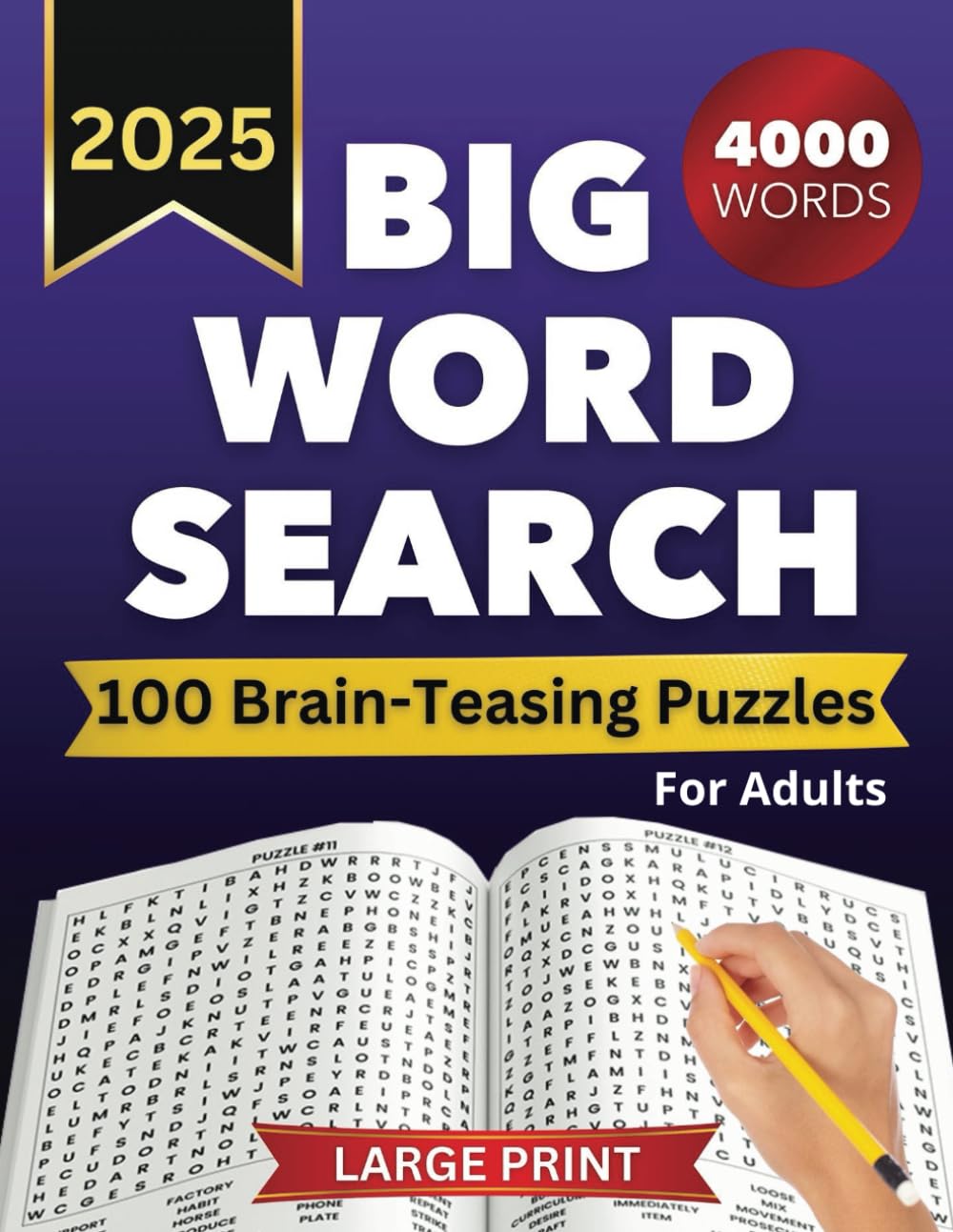 4000 Words Word Search for Adults - 100 Large Print Puzzles: Big Word Search Puzzle Book for Adults, Teens & Seniors with Full Solutions baixar livro de graça