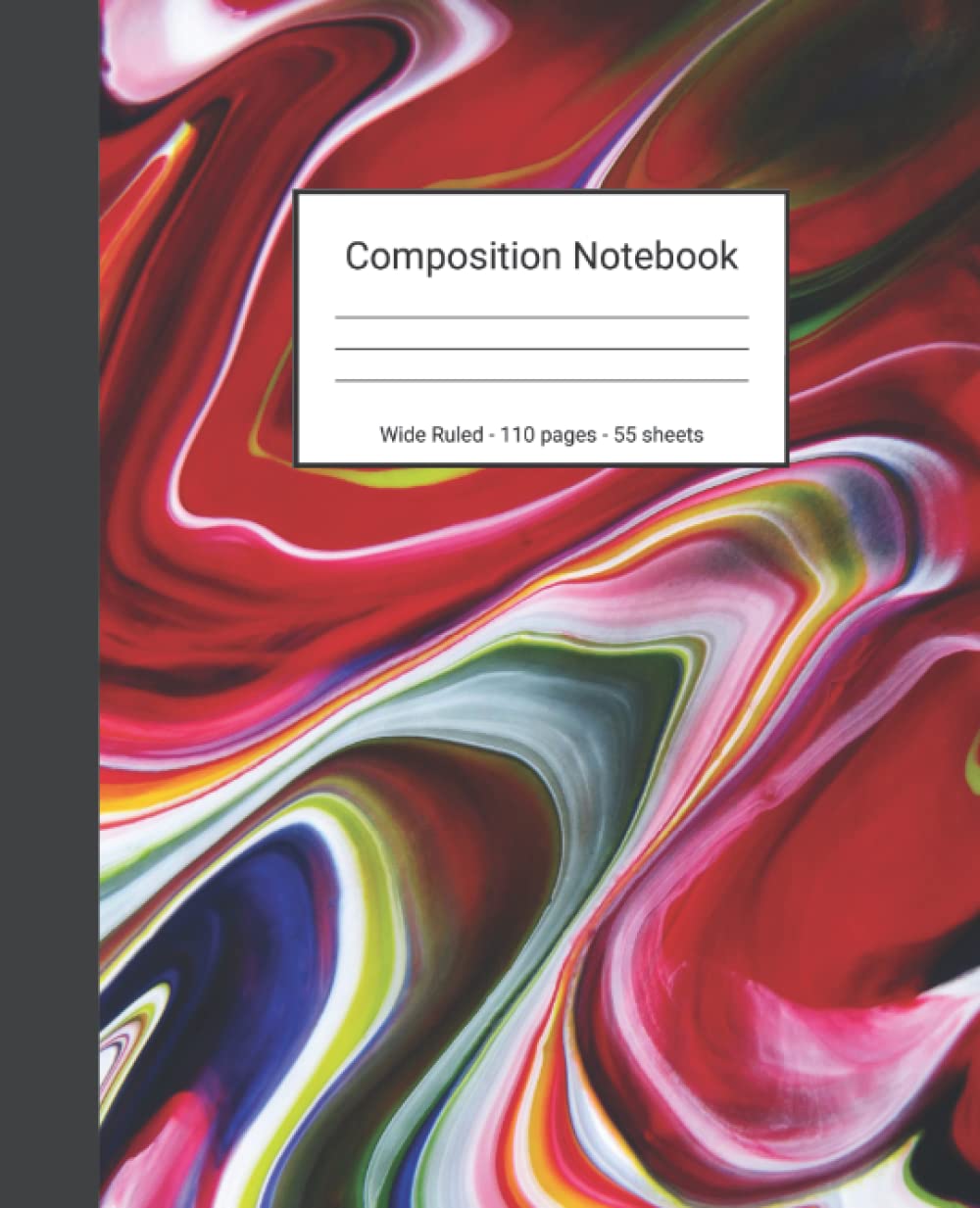 Composition Notebook: Wide Ruled Paper Notebook Journal - Red Blue And Green Liquid Marble - Blank Wide Lined Workbook baixar o livro de graça