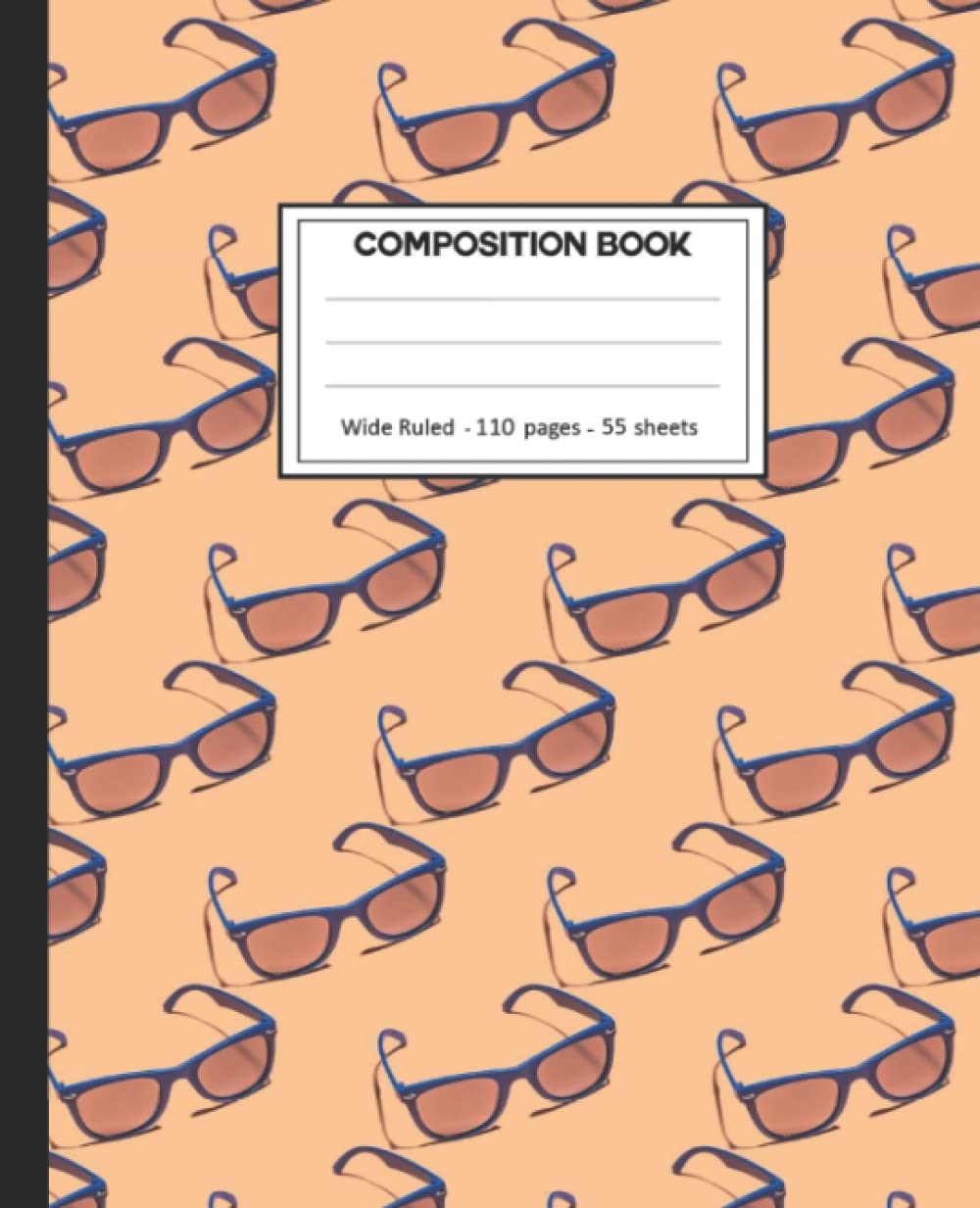 ler totalmente Composition Notebook: College Ruled: 110+ Lined Pages Writing Journal: Glasses on White.