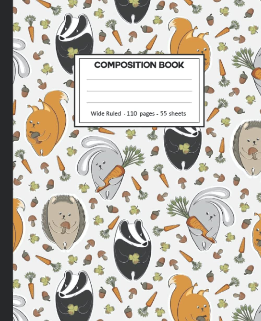 Composition Notebook: College Ruled: 110+ Lined Pages Writing Journal: Badger on White. baixar livro de graça
