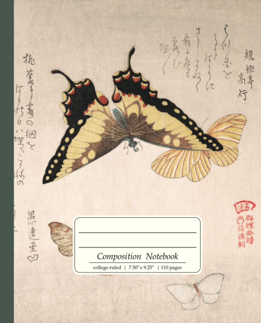 Composition Notebook College Ruled: 110 Page Book with Index, and Beautiful Vintage Japanese Illustration of Moths, Butterflies, & Calligraphy baixar o livro de graça