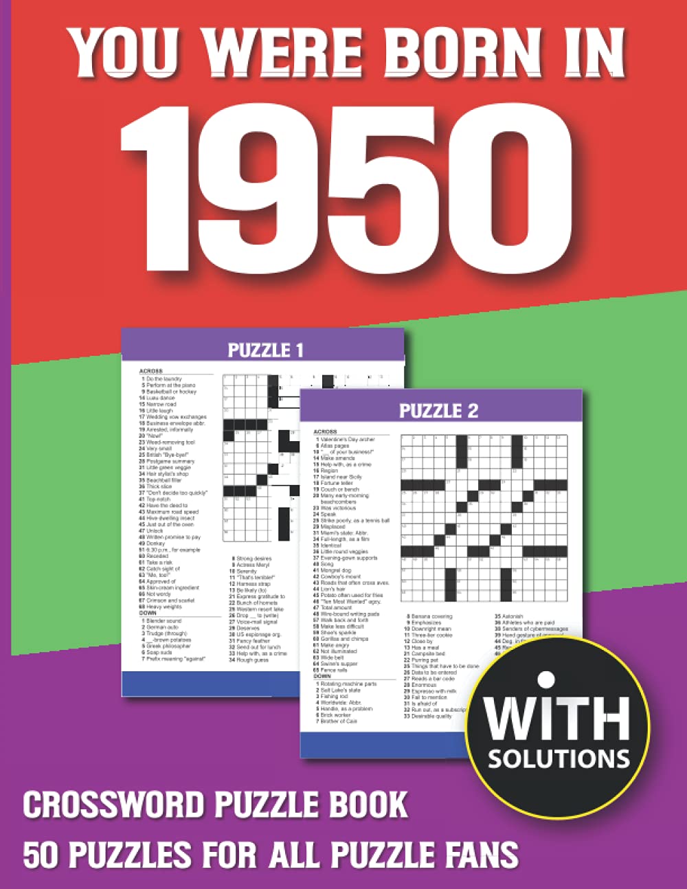 You Were Born In 1950: Crossword Puzzle Book: Crossword Puzzle Book For Adults & Seniors With Solution baixar livro de graça