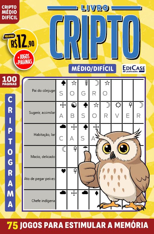 ler totalmente Livro Cripto ed.01 - 100 págs.- Médio/Difícil: 76 Jogos para exercitar a memória