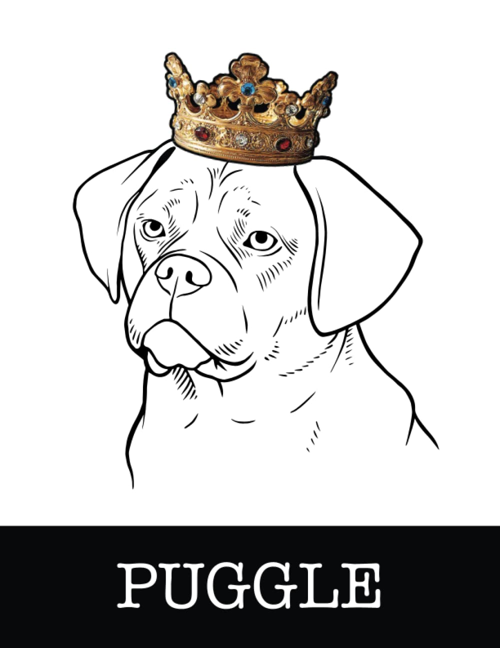 Puggle: Puggle King/Queen Wearing Crown 8.5 x 11 Notebook Journal, 200 lined pages baixar livro de graça