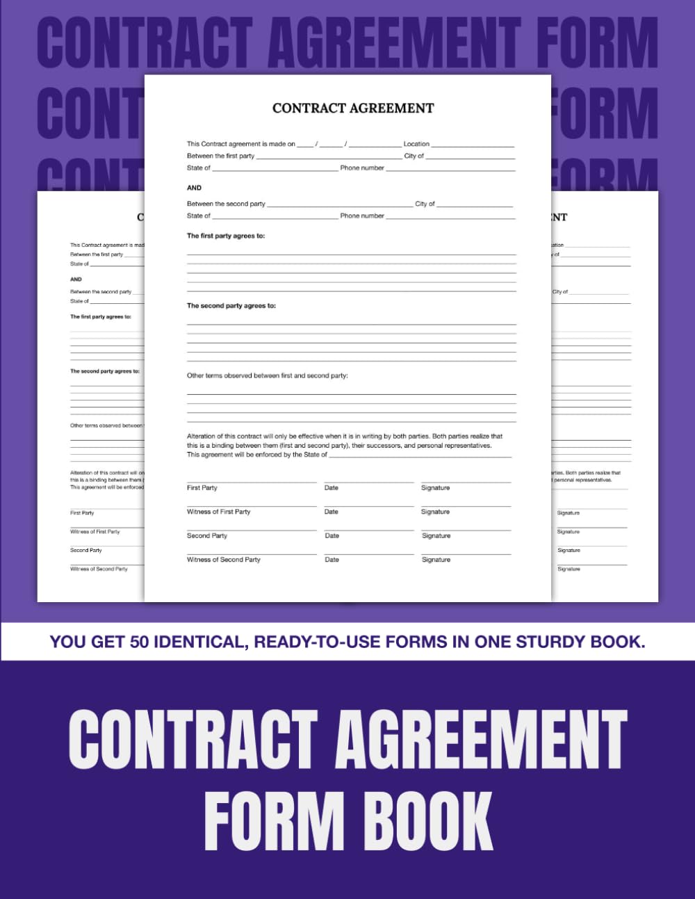 ler totalmente Contract Agreement Form Book: 50 Blank Fillable Contract Templates for Business, Rental & Personal Agreements | 8.5 x 11 in.