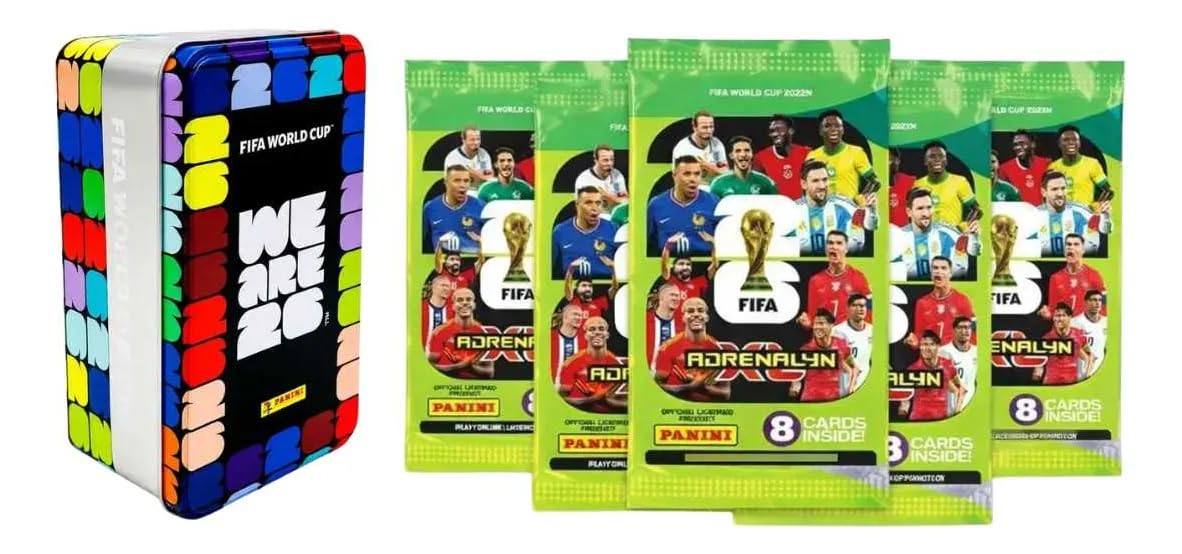 12 Envelopes Card Adrenalyn + Lata Fifa, Panini, Copa 2026 baixar o livro de graça