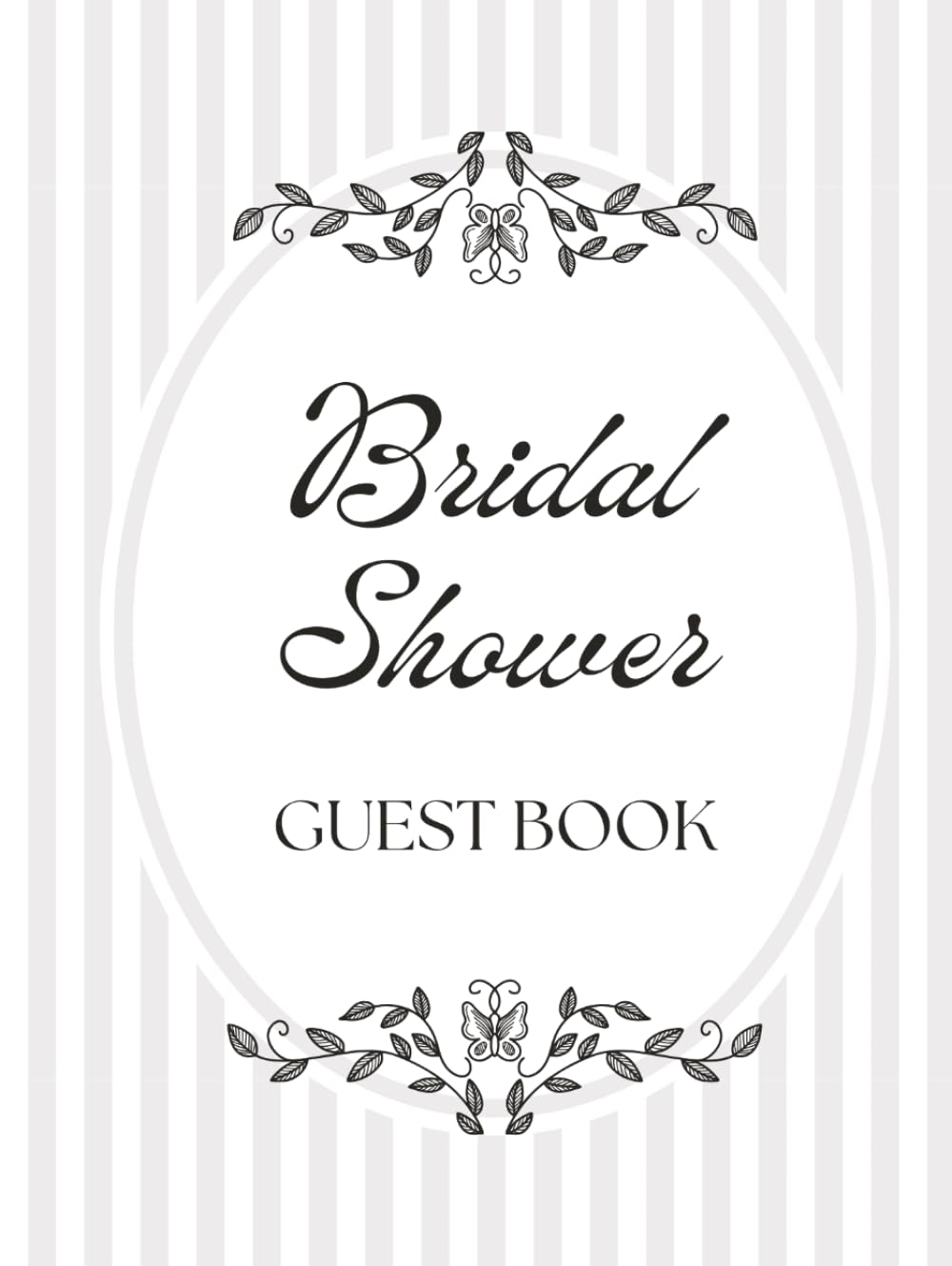 ler totalmente Bridal Shower Guest Book: Classy Gray & White Striped Decorative Hardcover Memory Keepsake Journal for Guests to Sign In and Record Marriage Advice,... & Photo Pages to Celebrate New Bride to Be