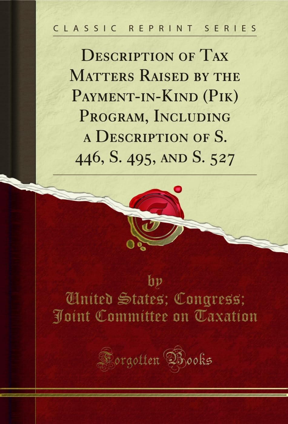capítulo por capítulo baixar Description of Tax Matters Raised by the Payment-in-Kind (Pik) Program, Including a Description of S. 446, S. 495, and S. 527 (Classic Reprint) (English Edition)