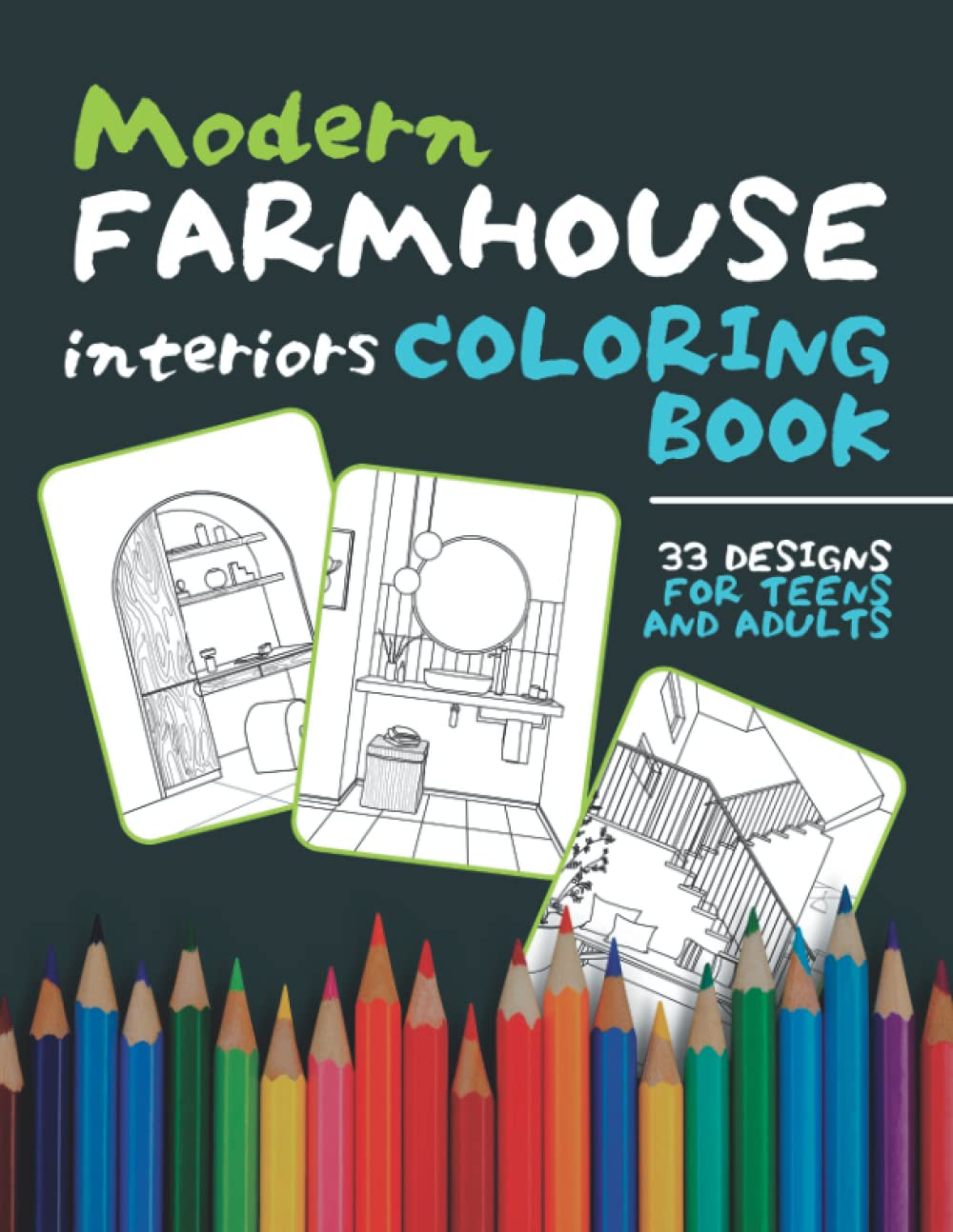 ler totalmente Modern Farmhouse Interiors Coloring Book: 33 Inspirational Coloring Pages with Unique Desings for Teens and Adults Anxiety Relieving and Relaxation