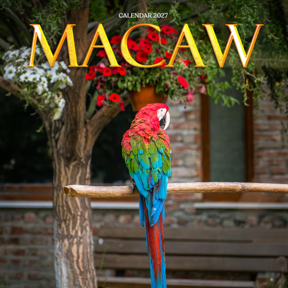 Macaw Calendar 2027: Colorful Parrots and Rainforest Scenes