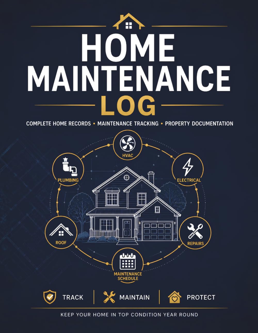 Home Maintenance Log: Track Repairs, Maintenance Schedules, Service Contacts, Appliance Records, Warranties, Home Improvements and Property Information baixar o livro de graça