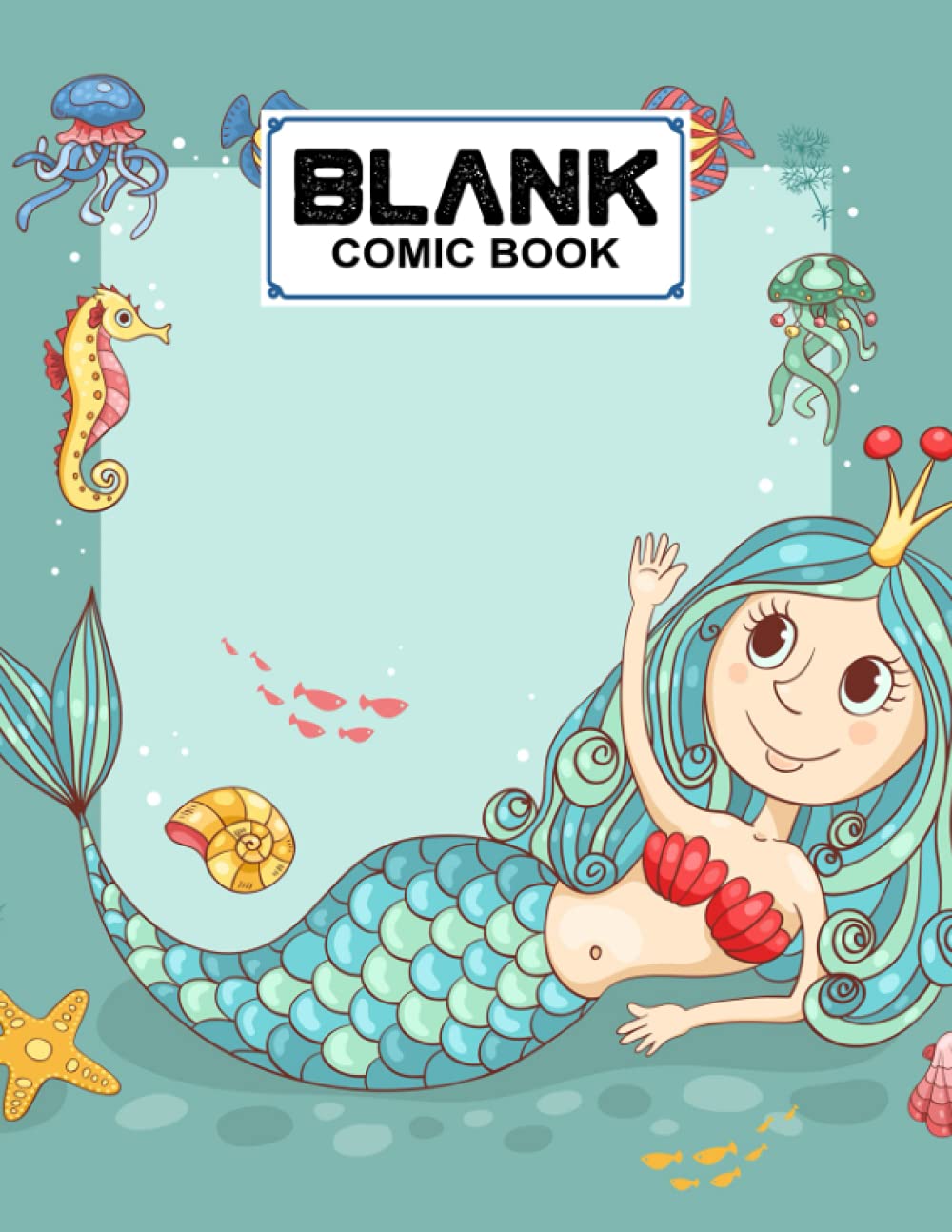 ler totalmente Blank Comic Book: Mermaid Cover, Draw Your Own Comics - 120 Pages of Fun and Unique Templates - A Large 8.5" x 11" Notebook by Mustafa Hennig