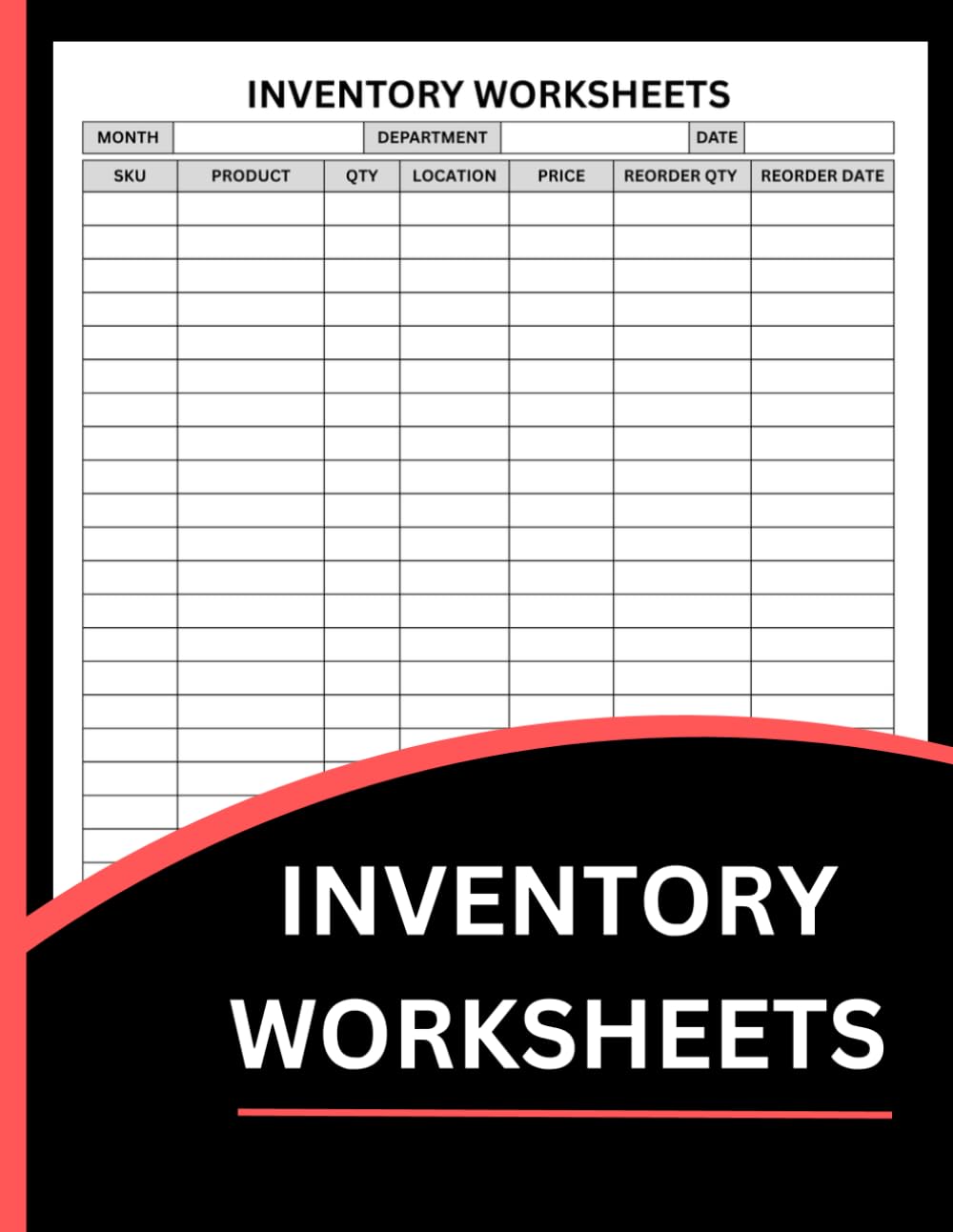ler totalmente Inventory Worksheets (8.5 x 11 Inches): Stock Control Register, Product Details & Replenishment Planning Journal