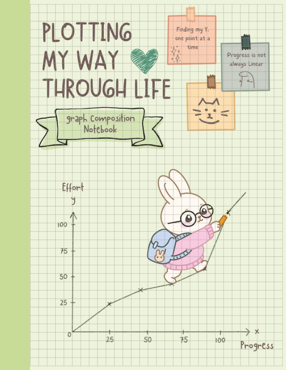 ler totalmente Graph Paper Composition Notebook: Plotting My Way Through Life – Cute Green Grid Paper Notebook: 4x4 Quad Ruled Grid Paper for Math, Science, Engineering, Drawing, Doodling & Notes | 8.5 x 11 Inches
