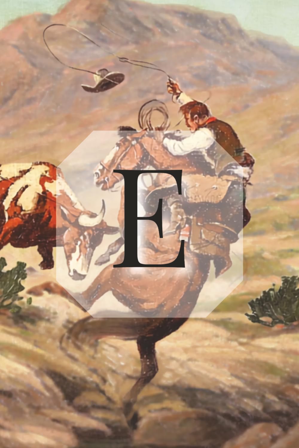 Vintage Western Monogram Journal: Letter E Edition – Rustic Cowboy & Cattle Artwork – Lined Notebook baixar o livro de graça