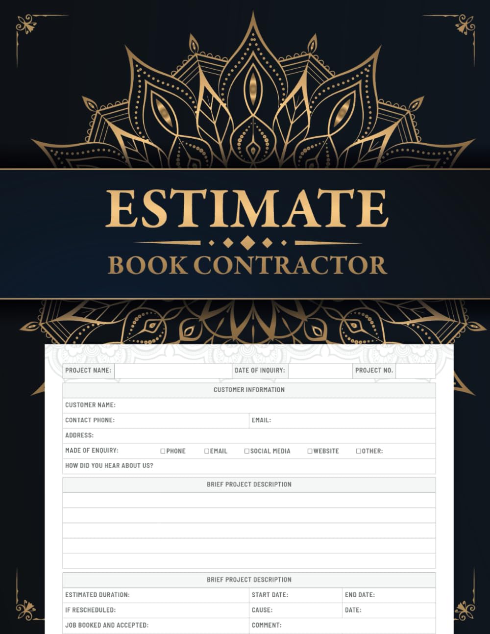 capítulo por capítulo baixar Estimate Book Contractor for Construction Projects: Professional Job Quote and Work Proposal with Client Data Log, Materials cost, Project Description