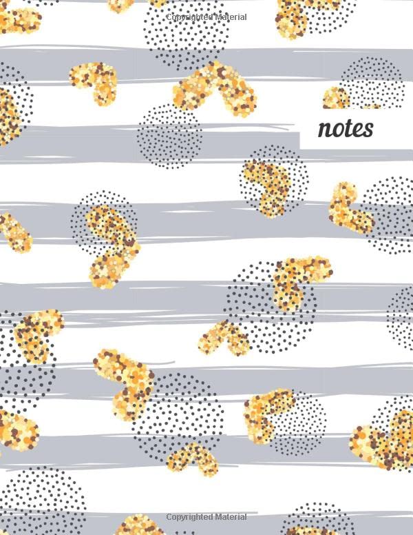 Notes: College Ruled Lined Journal, Cute Golden Pattern Design - Perfect for Office, School, College, Writing & Note Taking - Large 8.5 x 11 inches - 110 Pages baixar livro de graça