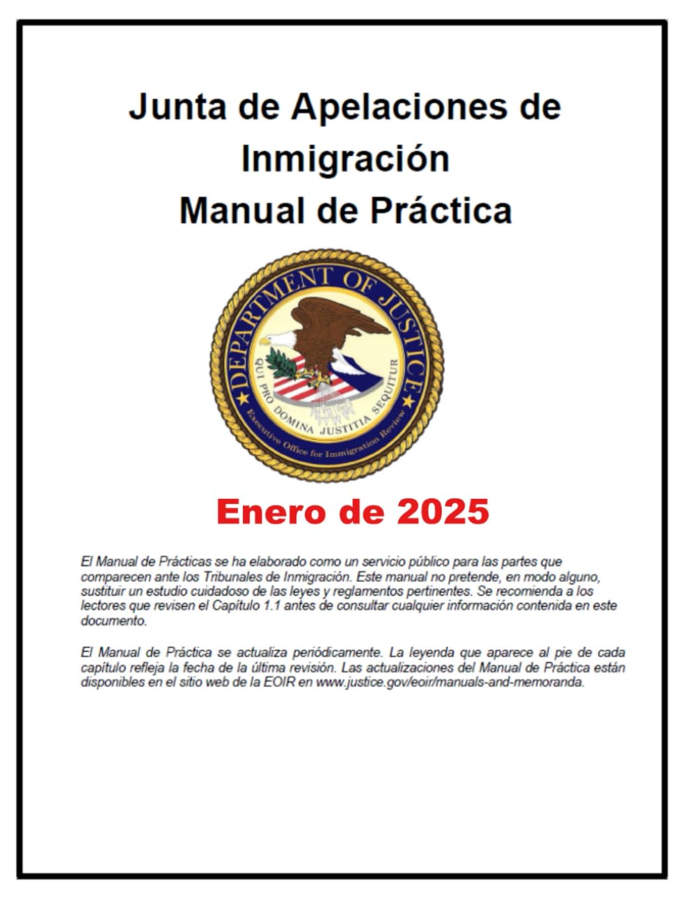 Junta de Apelaciones de Inmigración Manual de Práctica: Enero de 2025 (Spanish Edition) baixar o livro de graça