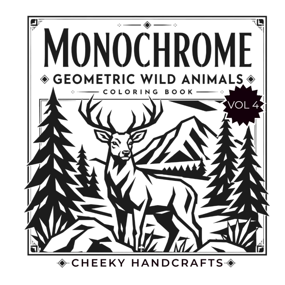 capítulo por capítulo baixar Monochrome Wild Animals Coloring Book for Adults: 50 Bold Geometric Wildlife Habitat Designs with Hidden Easter Eggs for One-Color Relaxation (Monochrome Coloring Book)