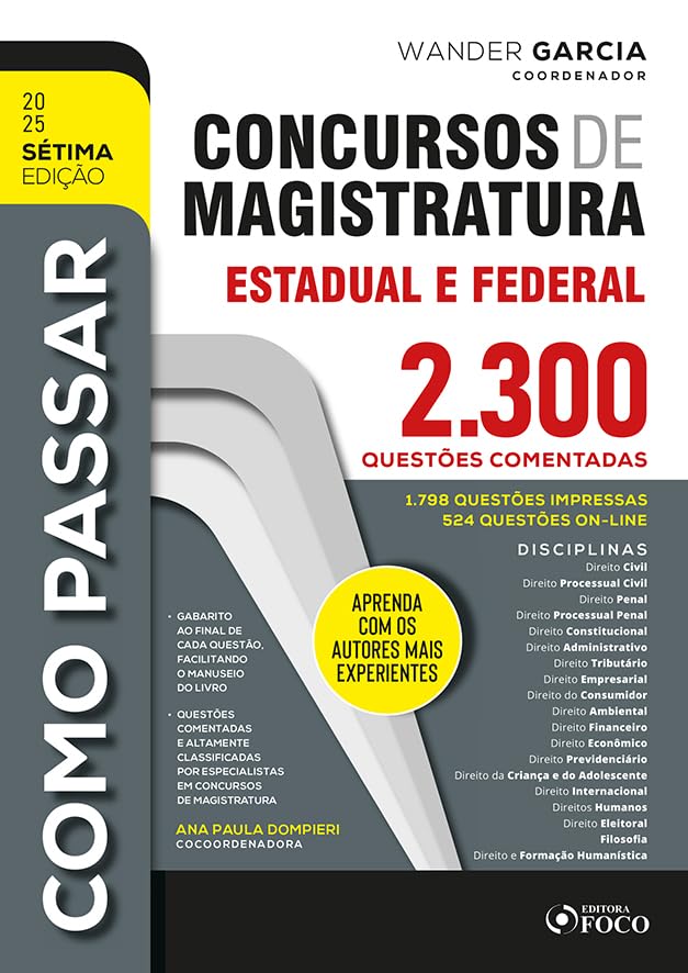 Como Passar em Concursos de Magistratura Estadual e Federal -2.300 Questões Comentadas: 1 baixar o livro de graça