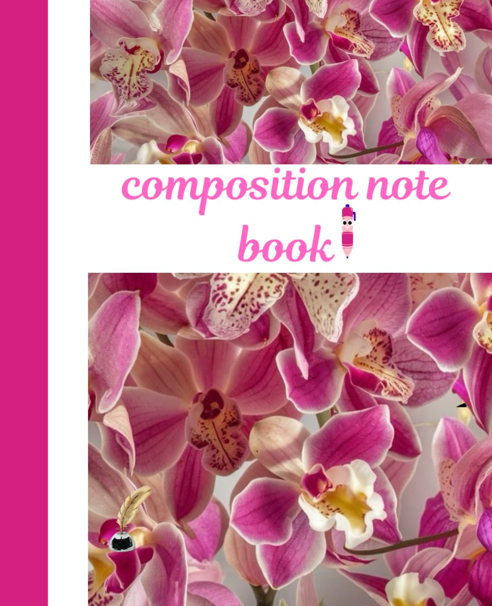 ler totalmente Composition Note Book: Wide Ruled Orchid Flowers