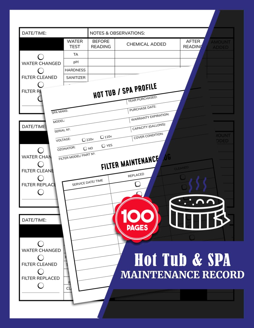 capítulo por capítulo baixar Hot Tub & Spa Maintenance Record: Water Chemistry Tracker, Service & Repair Log for Vacation Rentals & Property Managers | 100 Pages