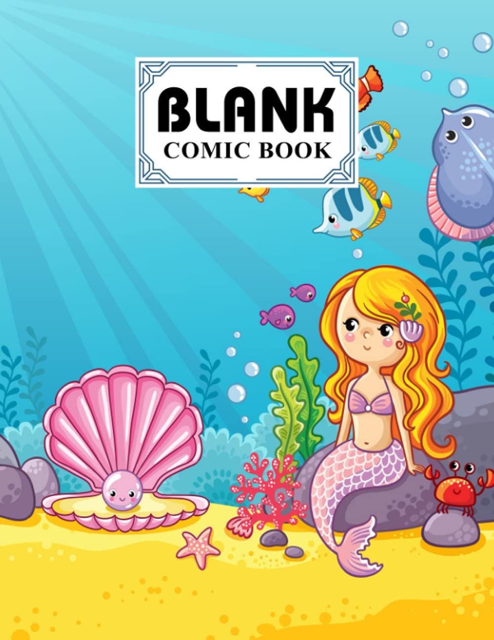 ler totalmente Blank Comic Book: Mermaid Cover, Create Your Own Story, Journal, Notebook, Sketchbook for Kids and Adults, 120 Pages - Size 8.5" x 11" Notebook by Babette Haupt