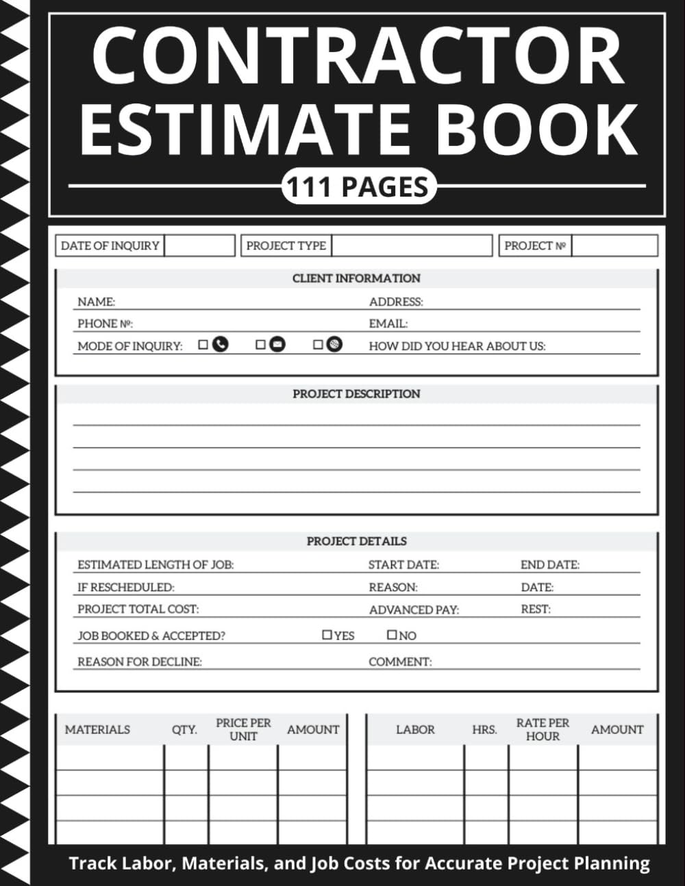 ler totalmente Contractor Estimate Book: Track Labor, Materials, and Job Costs for Accurate Project Planning
