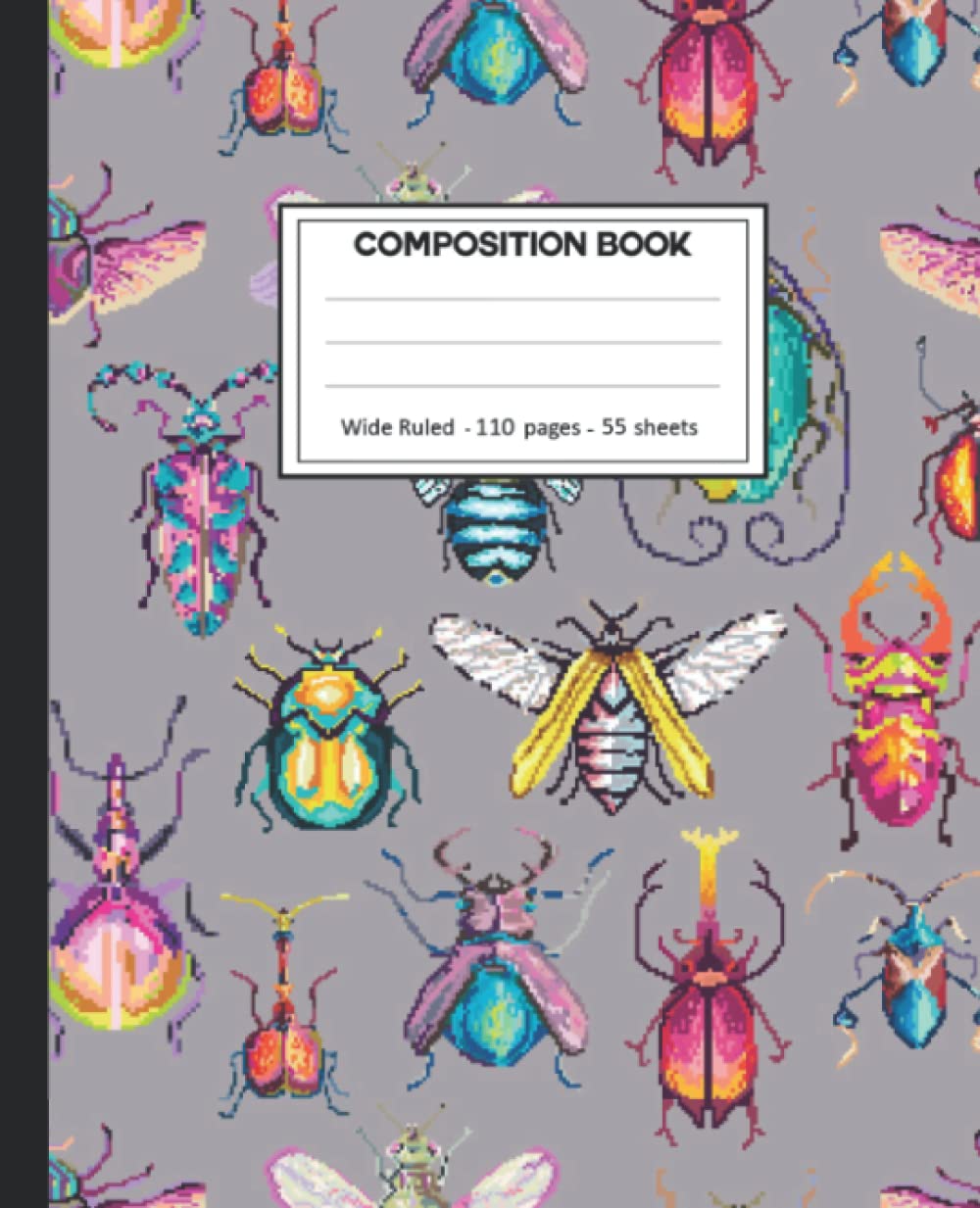 Composition Notebook: College Ruled: 110+ Lined Pages Writing Journal: Beetles on White. baixar o livro de graça