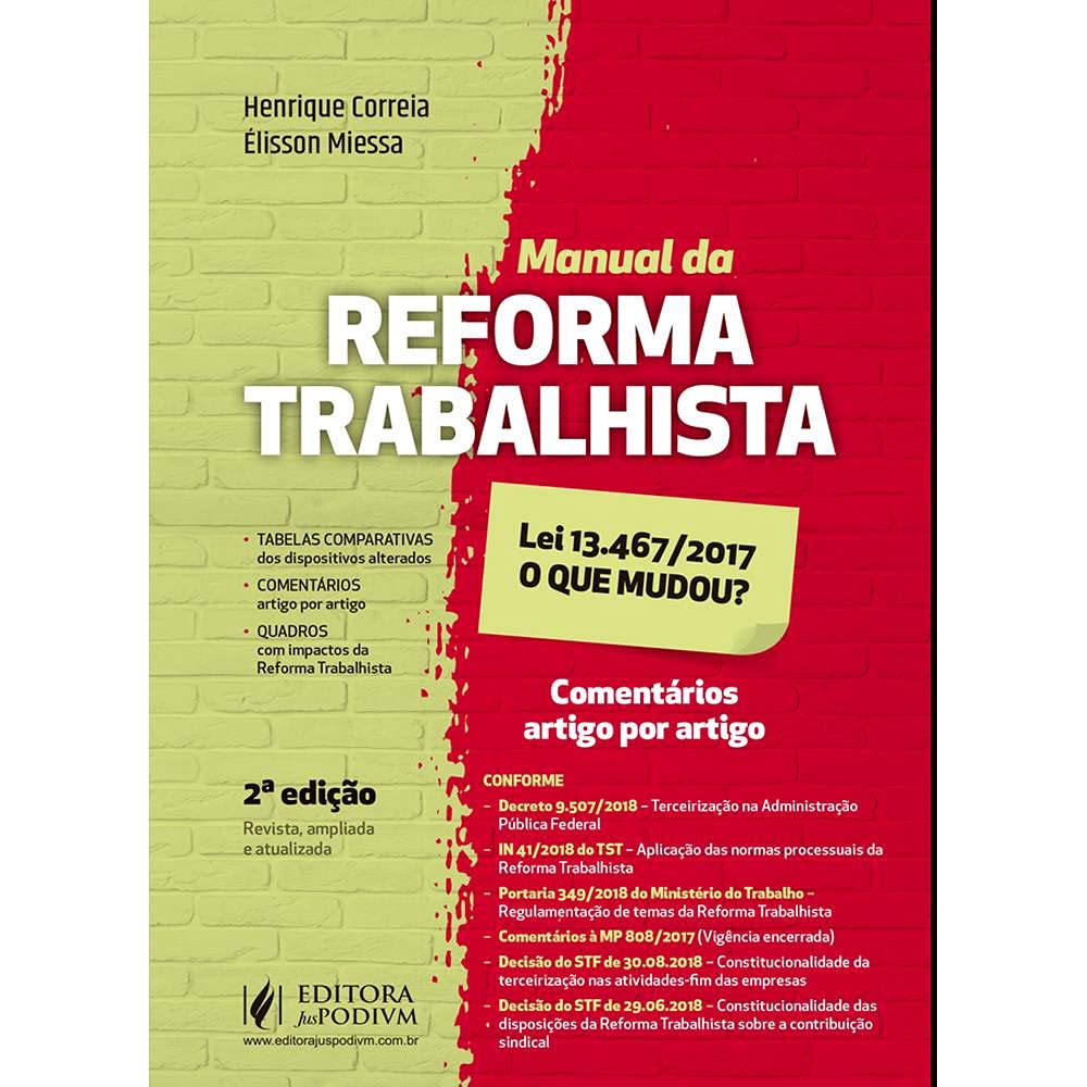 capítulo por capítulo baixar Manual da Reforma Trabalhista: lei 13.467/2017 - O que Mudou?