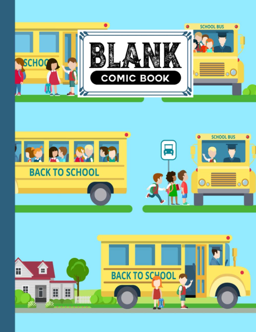 ler totalmente Blank Comic Book: School Bus Cover Blank Comic Book, Create Your Own Story, Journal, Notebook, Sketchbook for Kids and Adults, 120 Pages - Size 8.5" x 11" Notebook by Beate Berndt