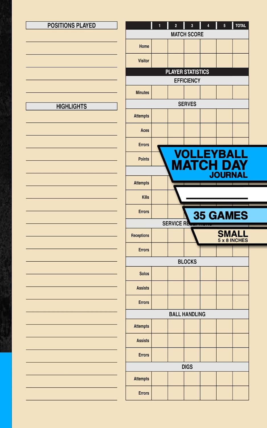 ler totalmente Volleyball Match Day Journal: Record and Track Your Individual Playing Stats | For Serious Players | 35 Games | Small