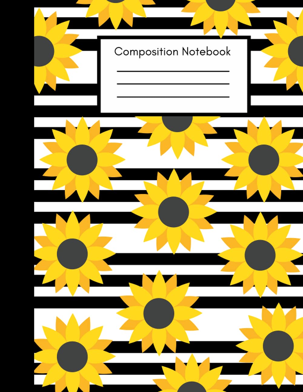ler totalmente Composition Notebook: Sunflower Notebook With Black And White Striped pattern | College Ruled, 8.5×11: Workbook for Women Girls Teens Students for Back to School College and Home Writing