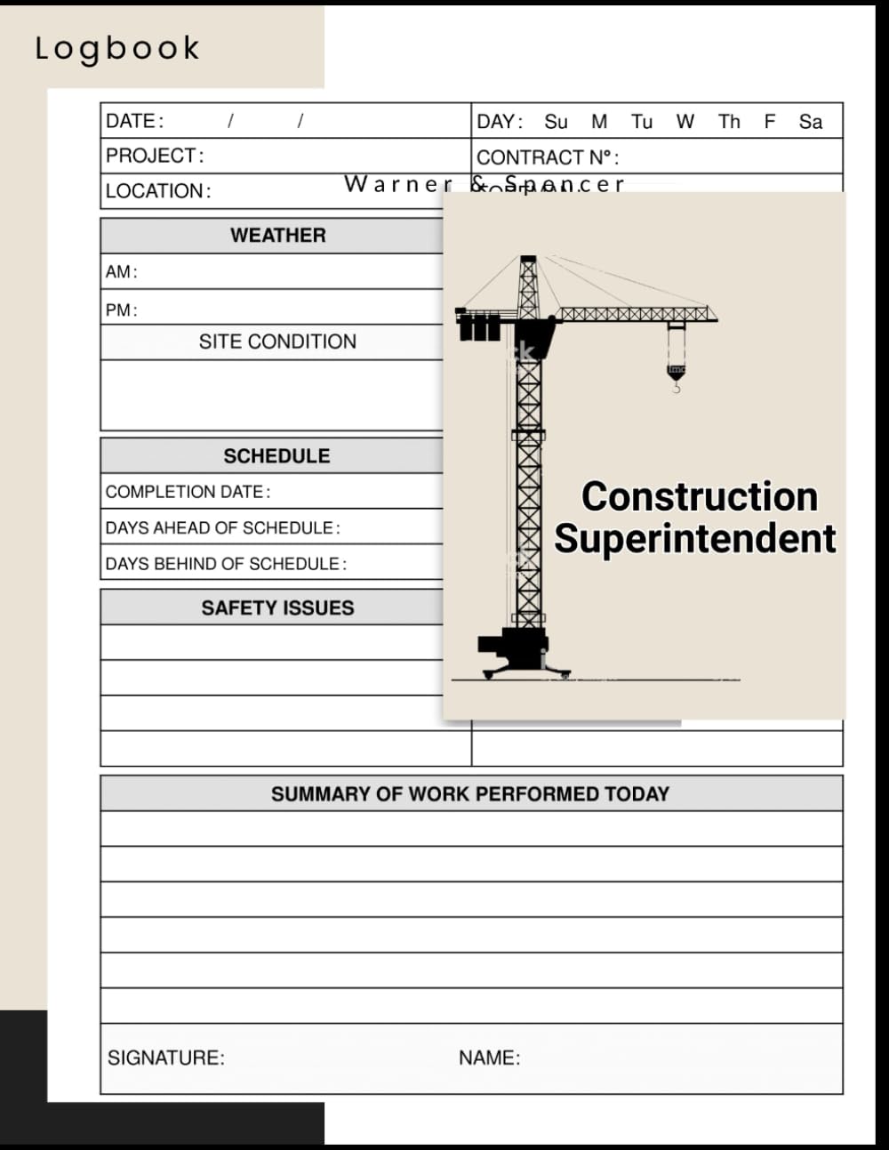 Construction Superintendent Logbook: Job Site Project Management. Your essential tool for efficient daily reporting, project management, and progress tracking on construction sites. baixar livro de graça