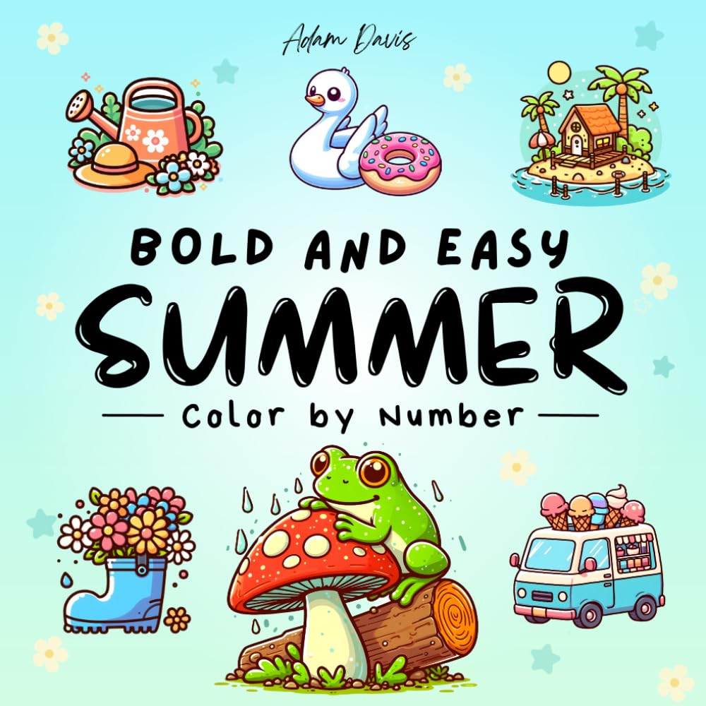 Bold and Easy Summer Color by Number Coloring Book: 50 Big and Simple Designs for Teens and Adults for Fun and Relaxation (Color by Number for Adults) baixar livro de graça