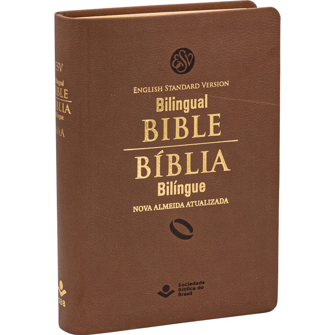 ler totalmente Bíblia Sagrada Bilíngue NAA | ESV, Letra Regular, com mapa, Capa Couro Sintético Marrom: Nova Almeida Atualizada (NAA)