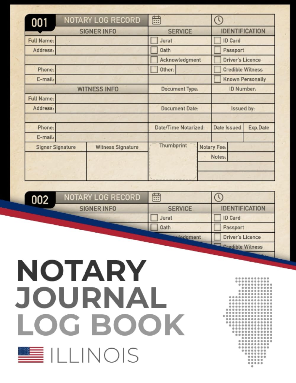 Illinois Notary Journal Log Book: For recording the notarial acts, for 200 records. baixar o livro de graça