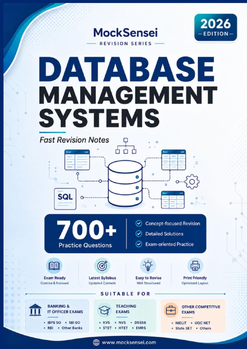 ler totalmente Database Management System Fast Revision Notes: Quick Revision, Practice Questions & Mock Tests for Computer Science & IT Exams (MockSensei Fast Revision Series)