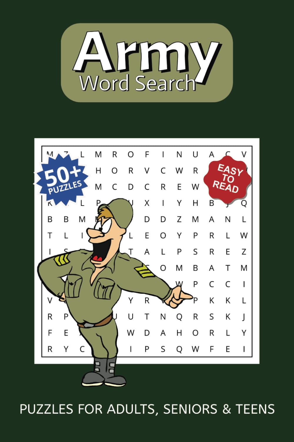 Army Word Search Puzzle Book: Words Searches with Easy to Read Print about Commander, Soldier, Infantry & More | 6x9 inches, 110 pages | 50+ Puzzles... Gift for Vacations, holidays and free times baixar livro de graça