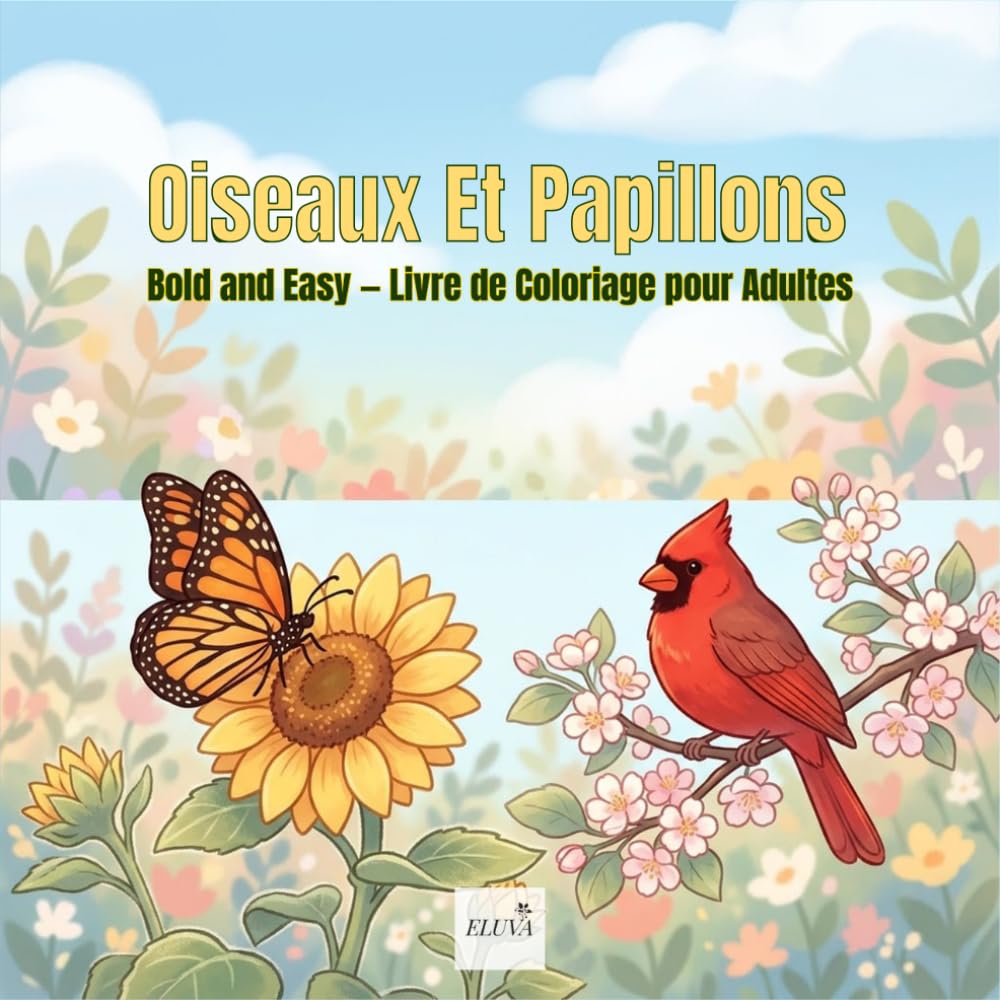 Cahier de Coloriage Oiseaux et Papillons pour Adultes: 60 Grands Dessins Simples aux Traits Épais — Idéal pour Seniors, Débutants et Amoureux de la Nature — Anti-Stress et Relaxation (French Edition) baixar livro de graça