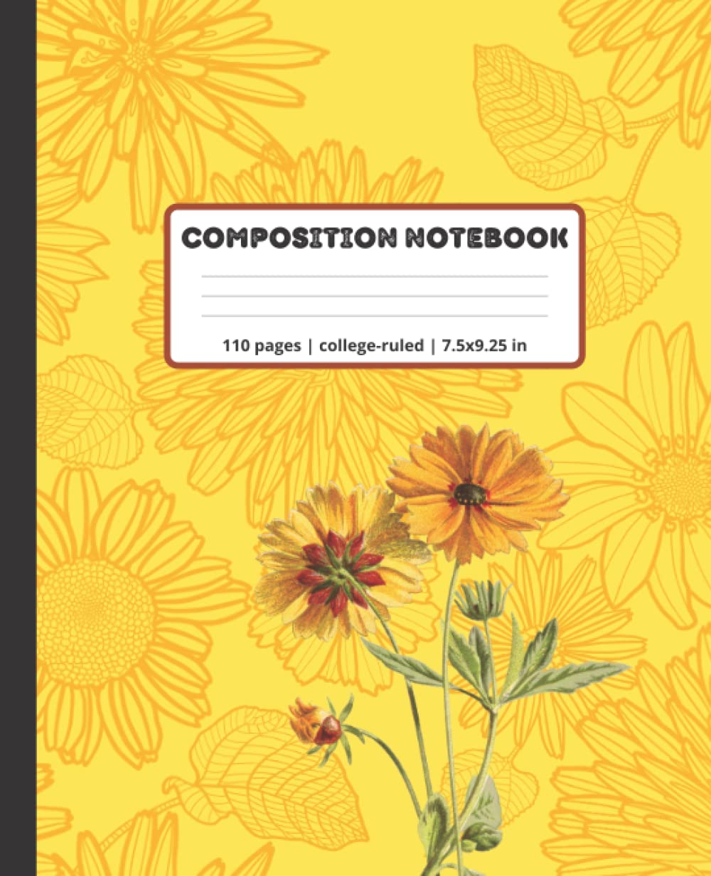 Composition Notebook: Sunflower Vintage Botanical Illustration | Flower Aesthetic |College Ruled For Girls, Teens, Women. School And Office Work |... 7.5x9.25 inch (Composition Notebooks) baixar livro de graça