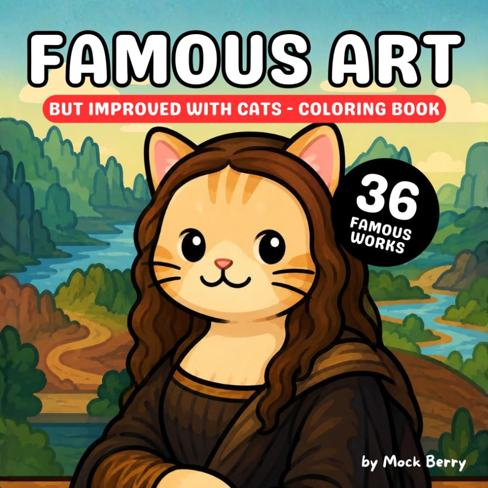 ler totalmente Famous Art but Improved with Cats: Coloring Book Adults, Teens, and Kids Inspired by Famous Oil Paintings