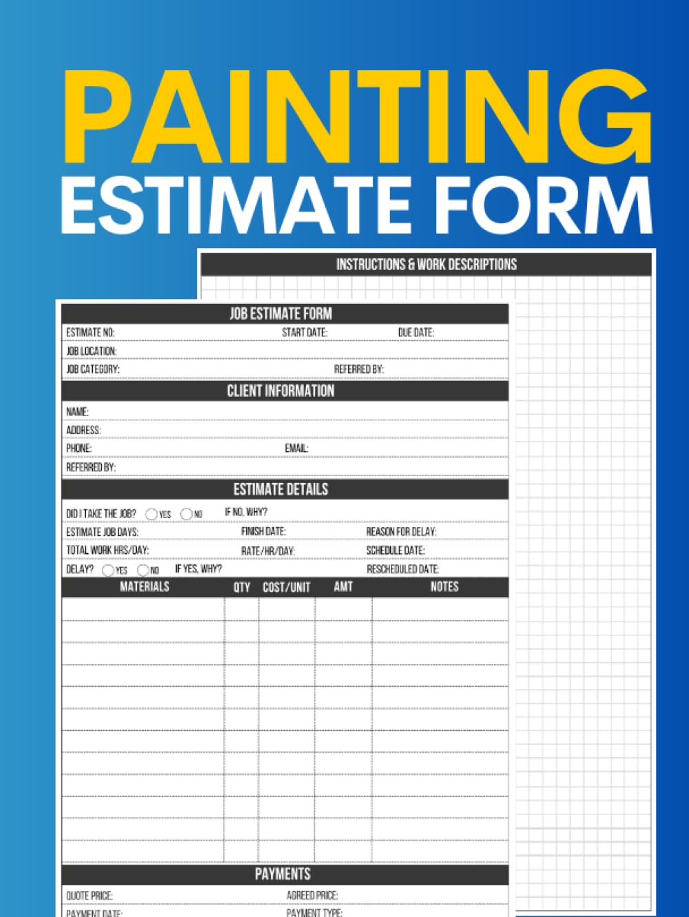 Painting Estimate Form: Cute Logbook Gift for Any Painting or Construction Estimator to Keep Track of and Record Estimates baixar o livro de graça